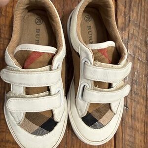 BURBERRY Kids White Nova Check Sneakers Size 11